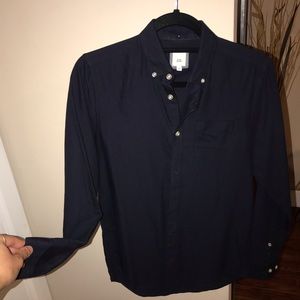 River Island Regular Fit Oxford Shirt in Navy